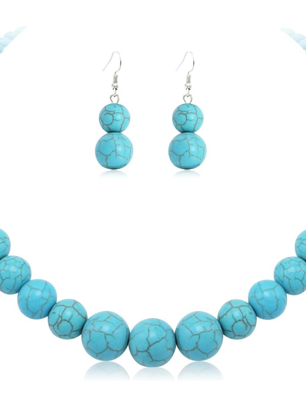Pearl Choker Necklace for Women Faux Pearl Beads Strand Necklace Earring Set Cos